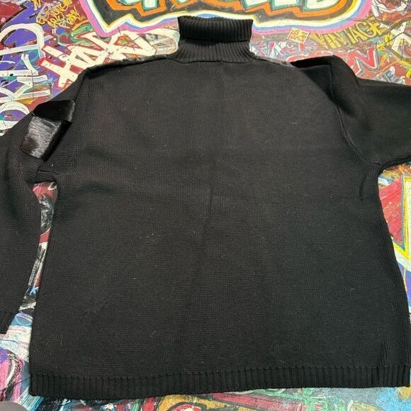 Vintage 80s Davoucci Hip Hop Turtleneck – Cowhide Fur Panel & Sleeve Pocket - Picture 13 of 13
